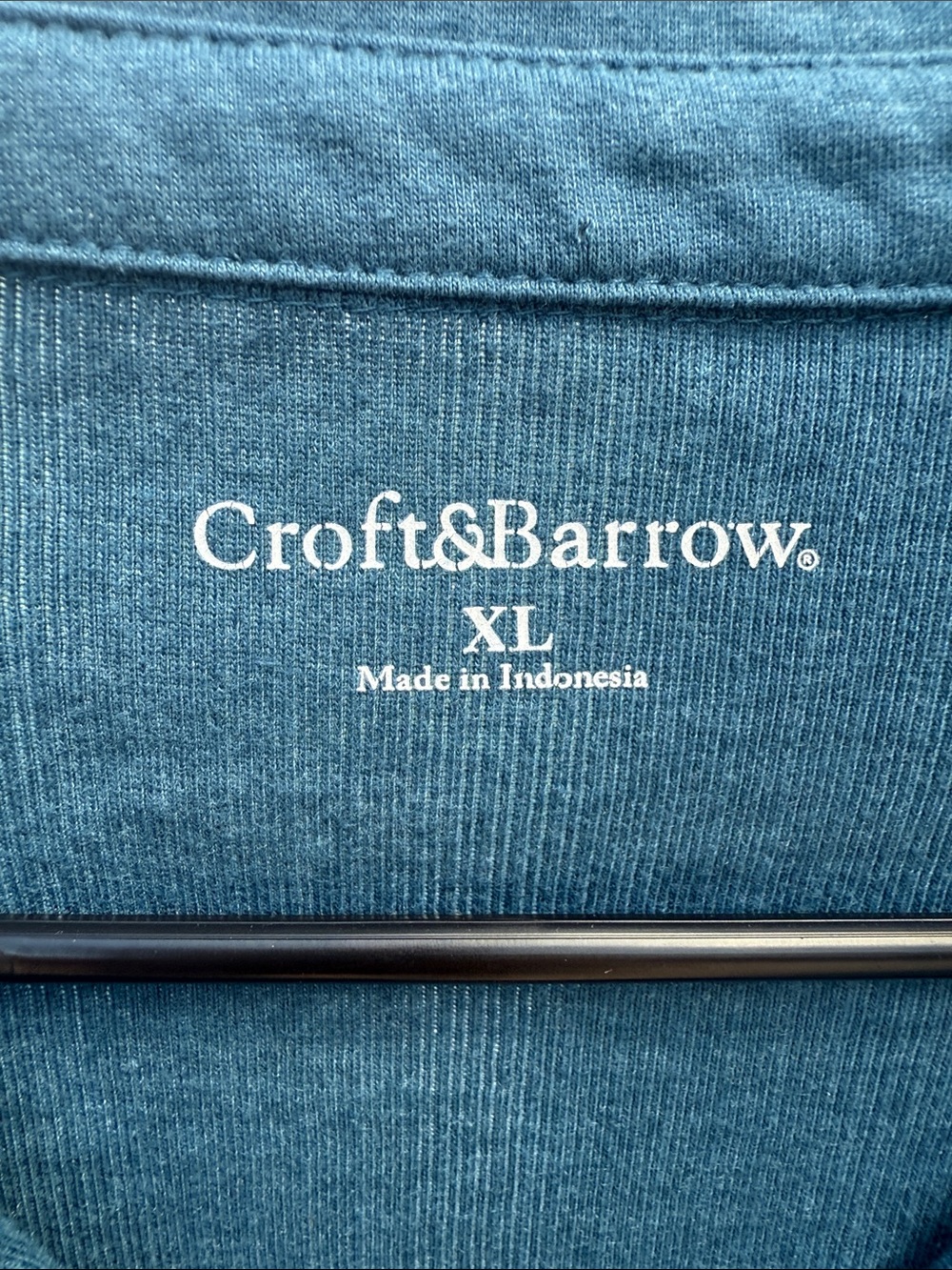 croft & barrow Teal Long-Sleeve Henley Polo Top - Picture 3 of 4